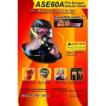 ASE60A 60 MINUTE LARGE HARD CASE FIRE ESCAPE SMOKE HOOD